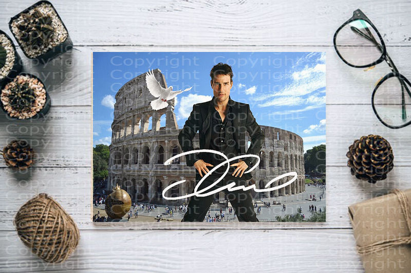Tom Cruise in Rom. Einmaliger Kunstdruck. 45x30 cm. Muss man haben! Souvenir. Wandbild. Geschenk. Andenken. Sammelobjekt. Deko. BRANDNEU!