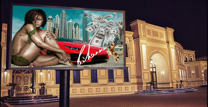 RIHANNA im Luxus. Dubai. Lamborghini. Geld. Souvenir. Wandbild. Deko. 45x30 cm. Geschenk. Rarität. BRANDNEU!
