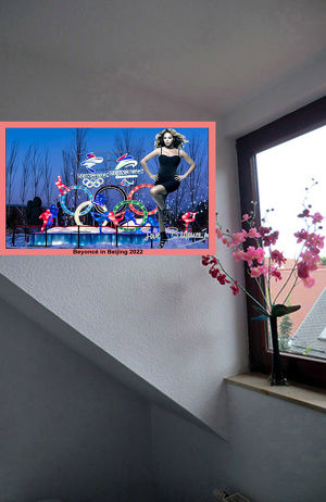 Beyoncé in Peking! Signierte Wanddekoration. Beyoncé Souvenir. Geschenkidee! Wandbild für Wohnraum, Küche, Bad, Schlafzimmer! Import. NEU! 75x50 cm.