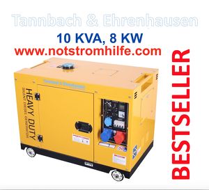 10 KVA Diesel Stromgenerator, Stromerzeuger Tannbach & Ehrenhausen