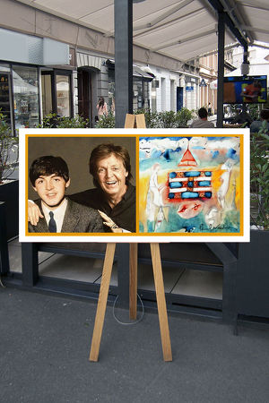 Sir Paul McCartney: 2x signiertes Kunstwerk! Wandornament. Blickfang! Souvenir. Sammlerstück. Geschenkidee. Unikat. Wandschmuck. NEU!