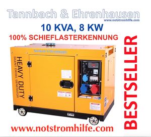 Grosse Vorbestellaktion Notstromaggregat Tannbach & Ehrenhausen 10 KVA 8 KW Diesel
