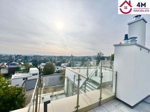 "Erstklassiger Erstbezug: 145 m²  Wohnung mit einer 100 m² großen Dachterrasse und atemberaubendem Panoramablick über Wien."