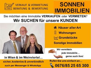 ! Immobilienbesitzer in Wien und Weinviertel aufgepasst ! Aktuell suchen wir:  Einfamilienhäuser, Wohnungen, Grundstücke & sonstige Immobilien.