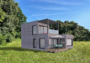 NEUER PREIS! Traumhaftes Modulhaus mit ca. 80 m² Wohnfläche mit Terrasse EG und Dachterrasse auf Grundstück nach Wahl