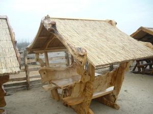 Pavillion, überdachte Garnituren aus Massivholz