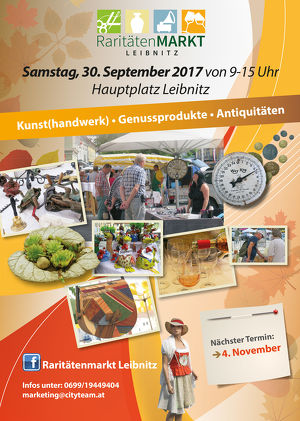 RARITÄTENMARKT am Samstag, 30. September 2017 Hauptplatz LEIBNITZ