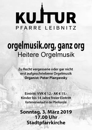 Kultur Pfarre Leibnitz - Heitere Orgelmusik
