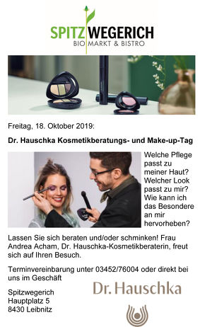 Dr. Hauschka Kosmetikberatungs- und Make-up-Tag.