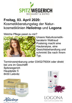 Kosmetikberatungstag der Naturkosmetiklinien Heliotrop und Logona