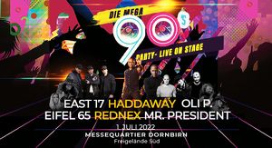 DIE Mega 90´s Party - LIVE ON STAGE Die größten Stars live!
