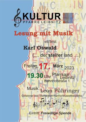 Kultur Pfarre Leibnitz - Lesung mit Musik