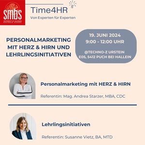 Time4HR: Personalmarketing mit HERZ & HIRN und Lehrlingsinitiativen